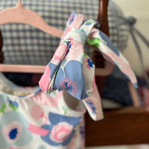 The Beaufort Bonnet Company Brookhaven Bow Girls one piece swim - Picture 3 of 7